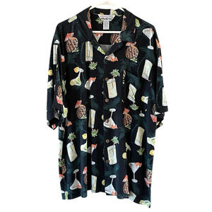 WEEKEND TRAFFIC Men's Size XL Multicolor Tropical Cocktails Print Cruising Shirt
